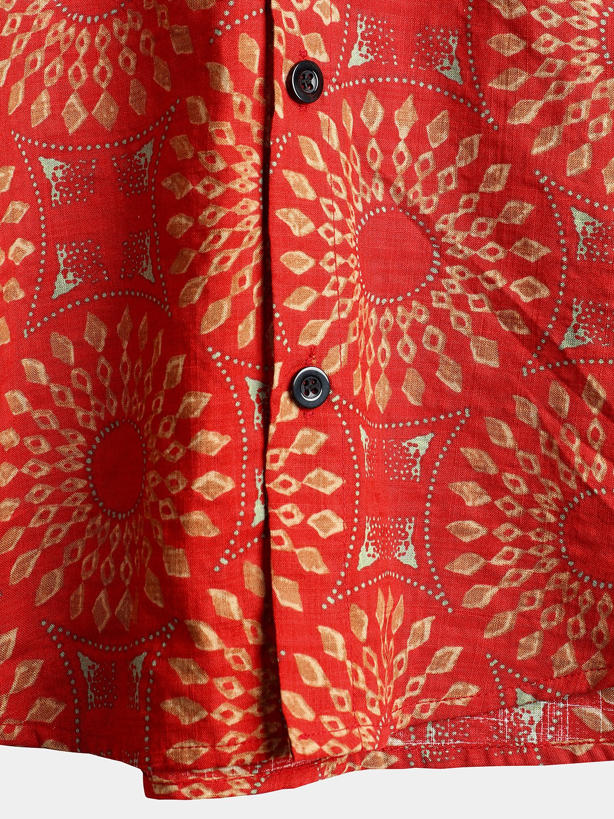 70s Vintage Disco Button-Up Short Sleeve Summer Shirt for Men
