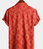 70s Vintage Disco Button-Up Short Sleeve Summer Shirt for Men