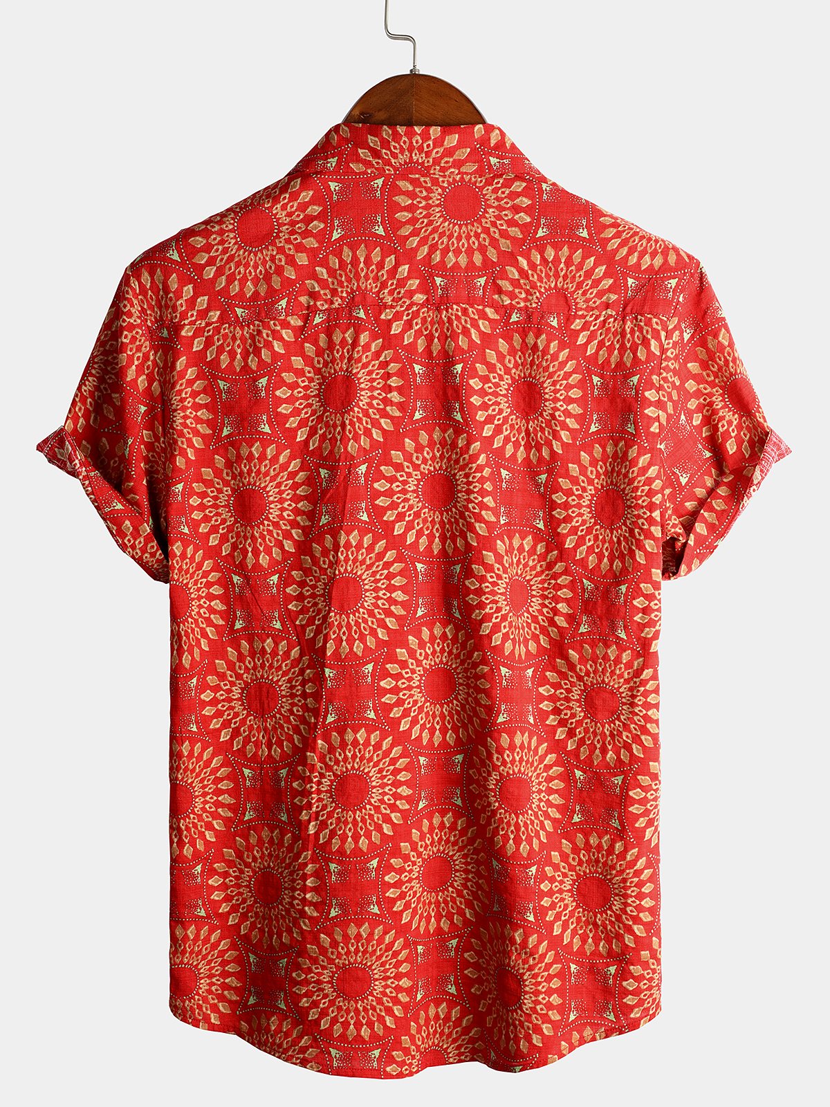 70s Vintage Disco Button-Up Short Sleeve Summer Shirt for Men
