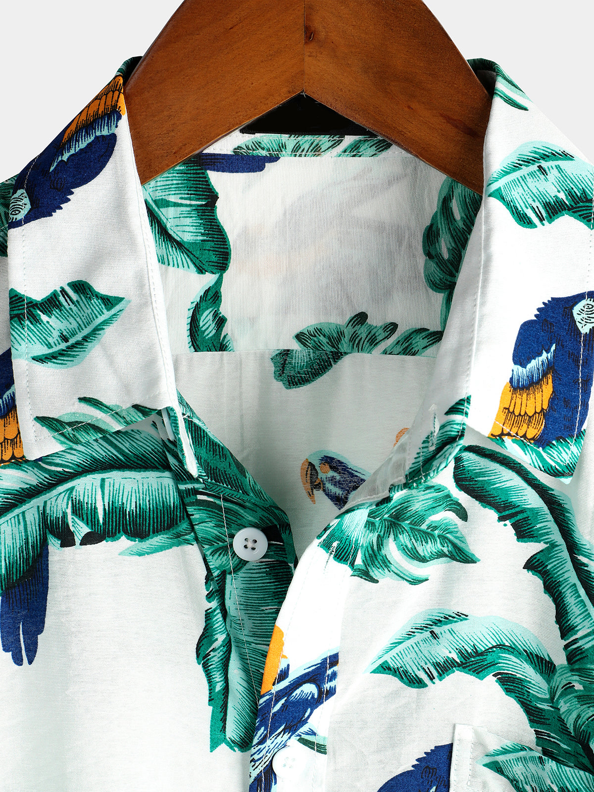 Men's pure cotton Hawaiian-style holiday print shirt