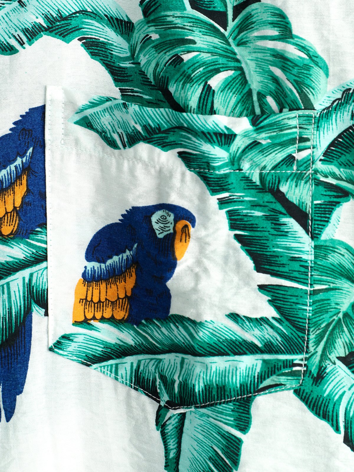 Men's pure cotton Hawaiian-style holiday print shirt