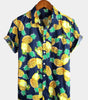 Short-Sleeved Pineapple Cotton Shirts for Men
