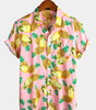 Short-Sleeved Pineapple Cotton Shirts for Men
