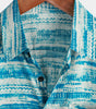 Men's Abstract Blue Watercolour Print Short Sleeve Shirt