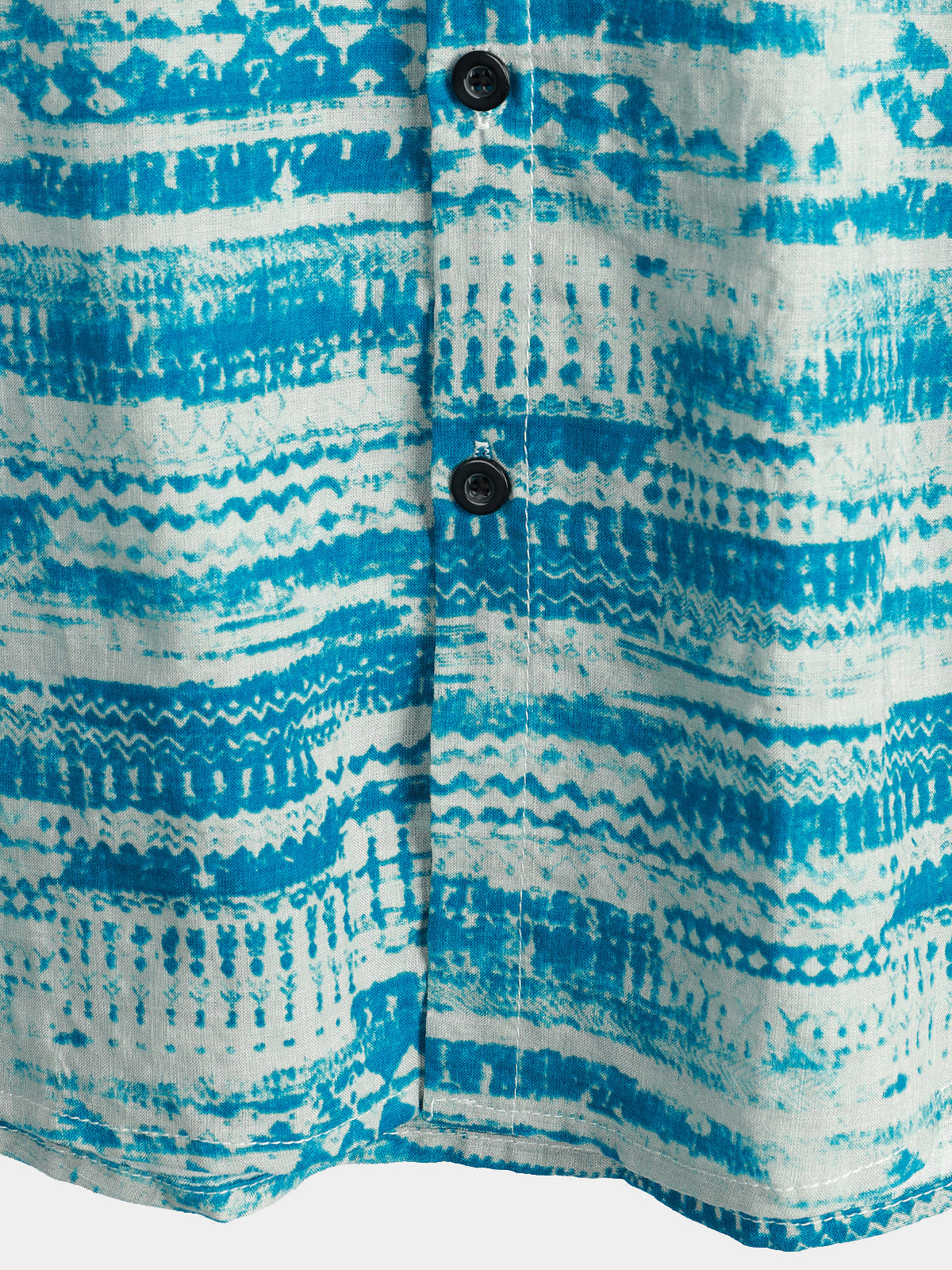 Men's Abstract Blue Watercolour Print Short Sleeve Shirt