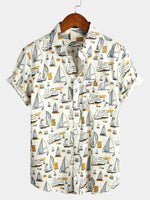 men's pure cotton shirt with Hawaiian holiday print