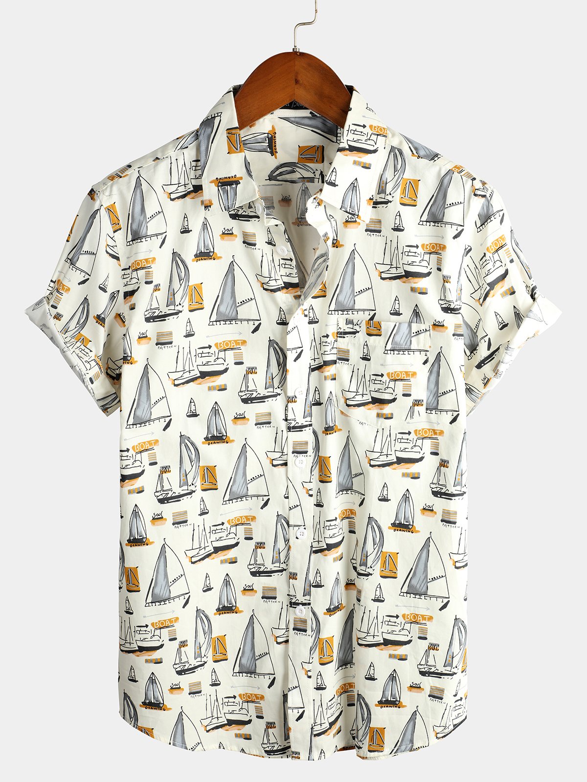 men's pure cotton shirt with Hawaiian holiday print