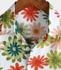 Short-Sleeved Button-Up Shirt with Floral Print for Men