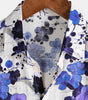 Retro Blue Short-Sleeve Shirt for Men, Summer Holiday Pattern