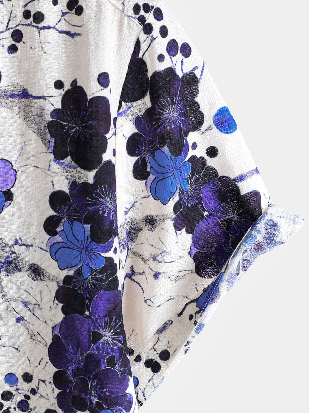 Retro Blue Short-Sleeve Shirt for Men, Summer Holiday Pattern