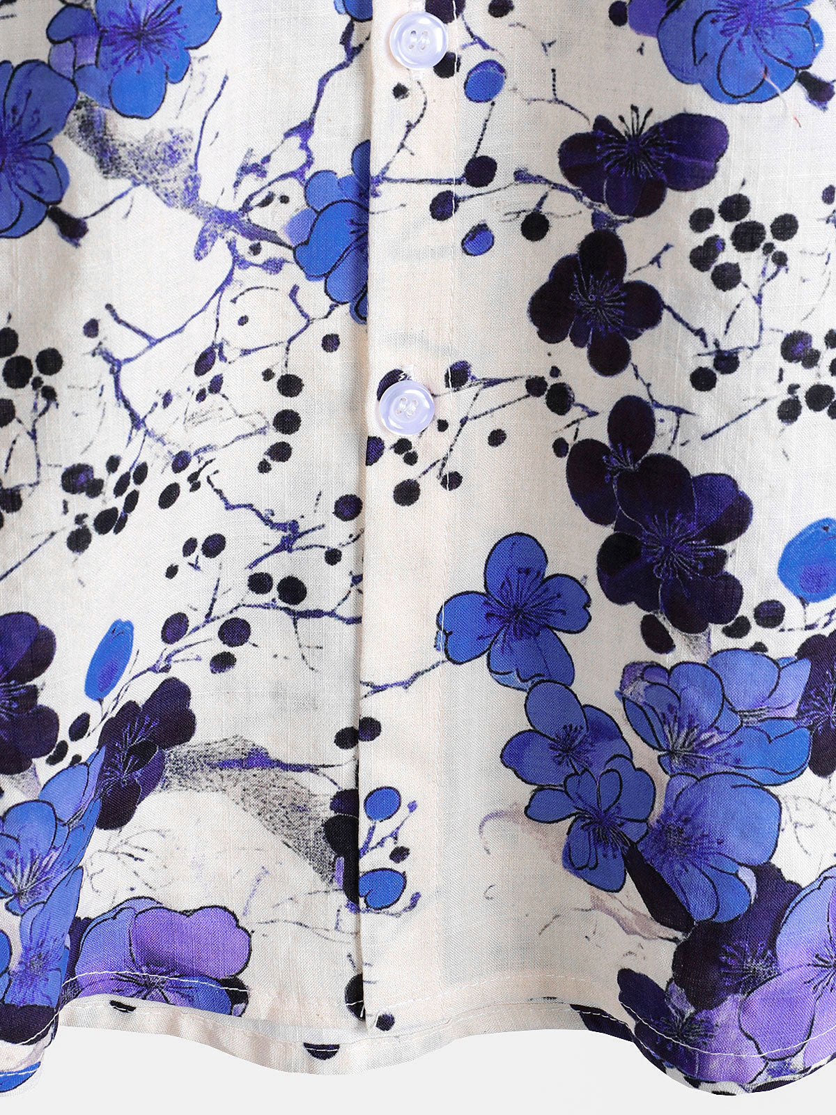 Retro Blue Short-Sleeve Shirt for Men, Summer Holiday Pattern