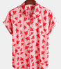 Men's Short Sleeve Cotton Hawaiian Watermelon Summer Shirt