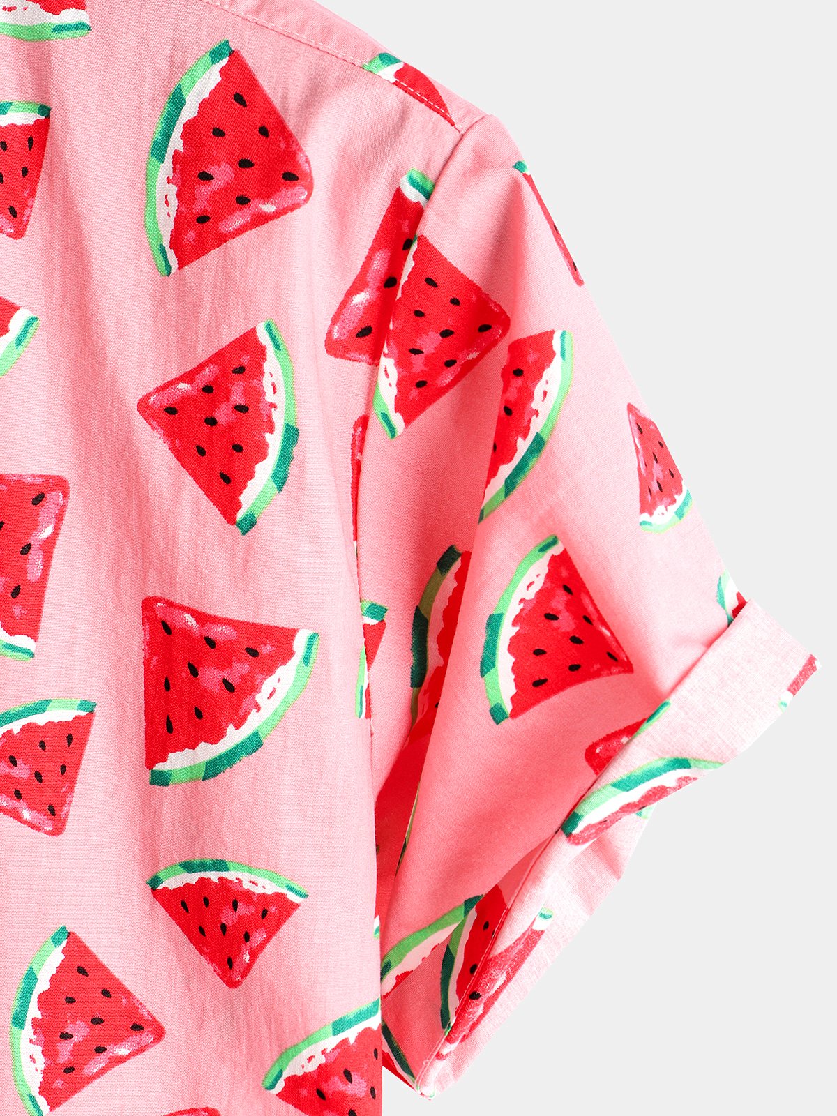 Men's Short Sleeve Cotton Hawaiian Watermelon Summer Shirt