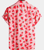Men's Short Sleeve Cotton Hawaiian Watermelon Summer Shirt