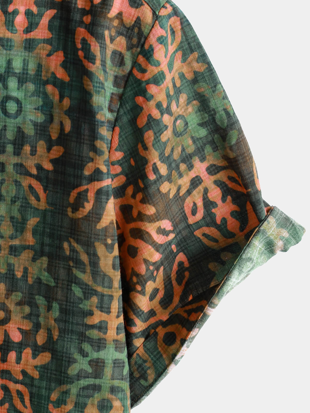 Men's Short Sleeve Summer Shirt, Retro Print, Holiday Style