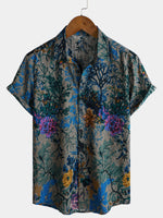 Men's Retro Floral Pattern Breathable Short Sleeve Shirt