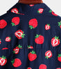 Men's Short-Sleeve Button-Up Hawaiian Shirt in Cotton with Strawberry and Fruit Print