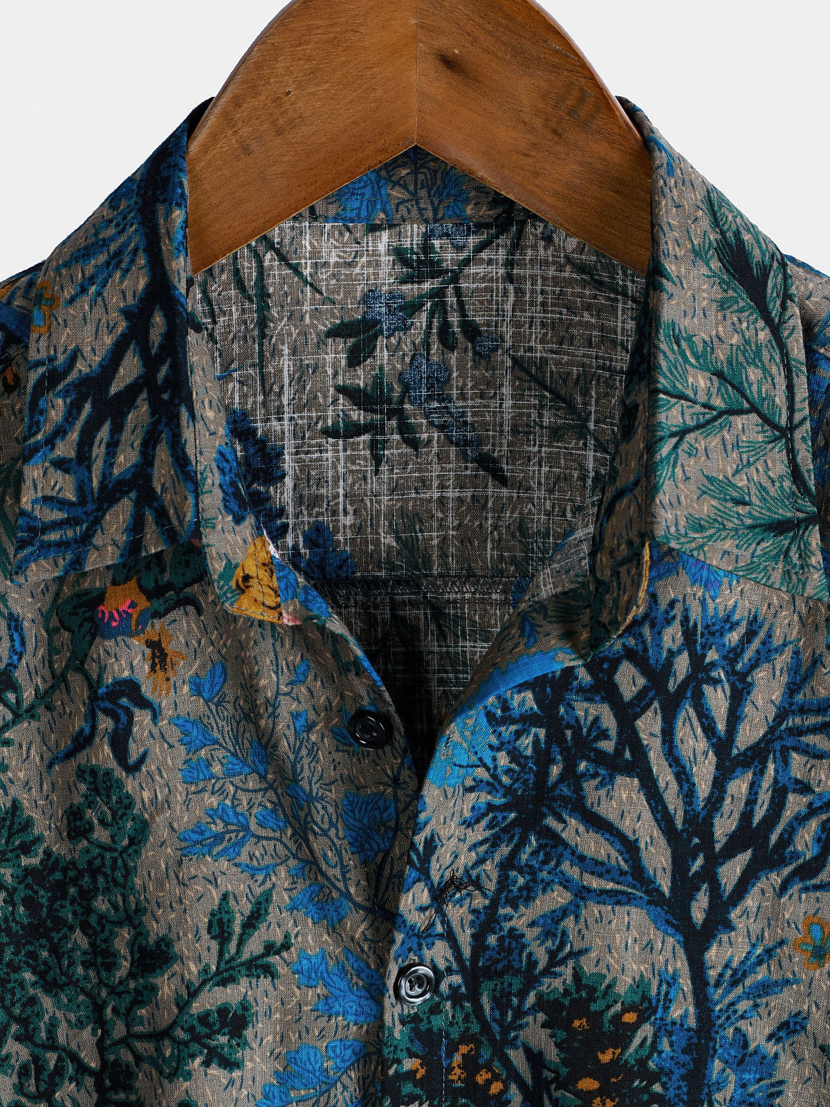 Men's Retro Floral Pattern Breathable Short Sleeve Shirt