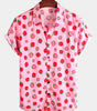 Short-Sleeved Floral Cotton Shirt for Men