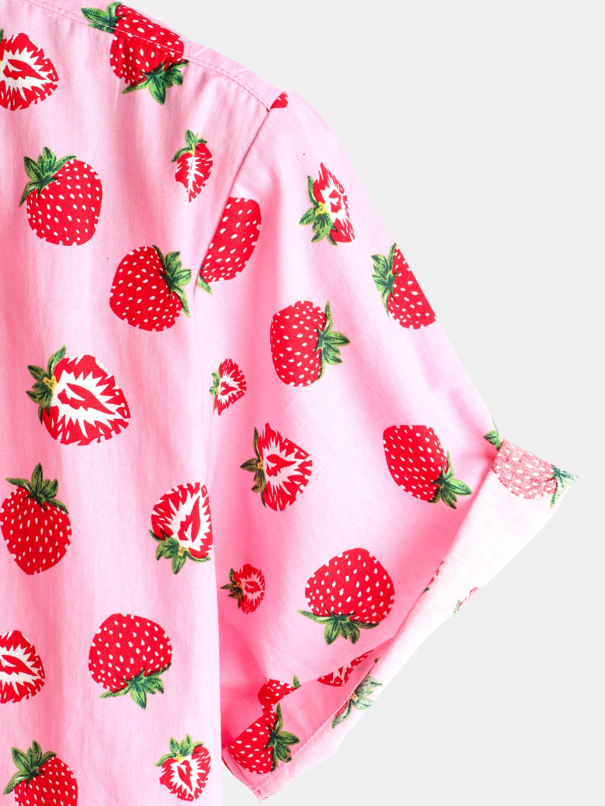 Short-Sleeved Floral Cotton Shirt for Men