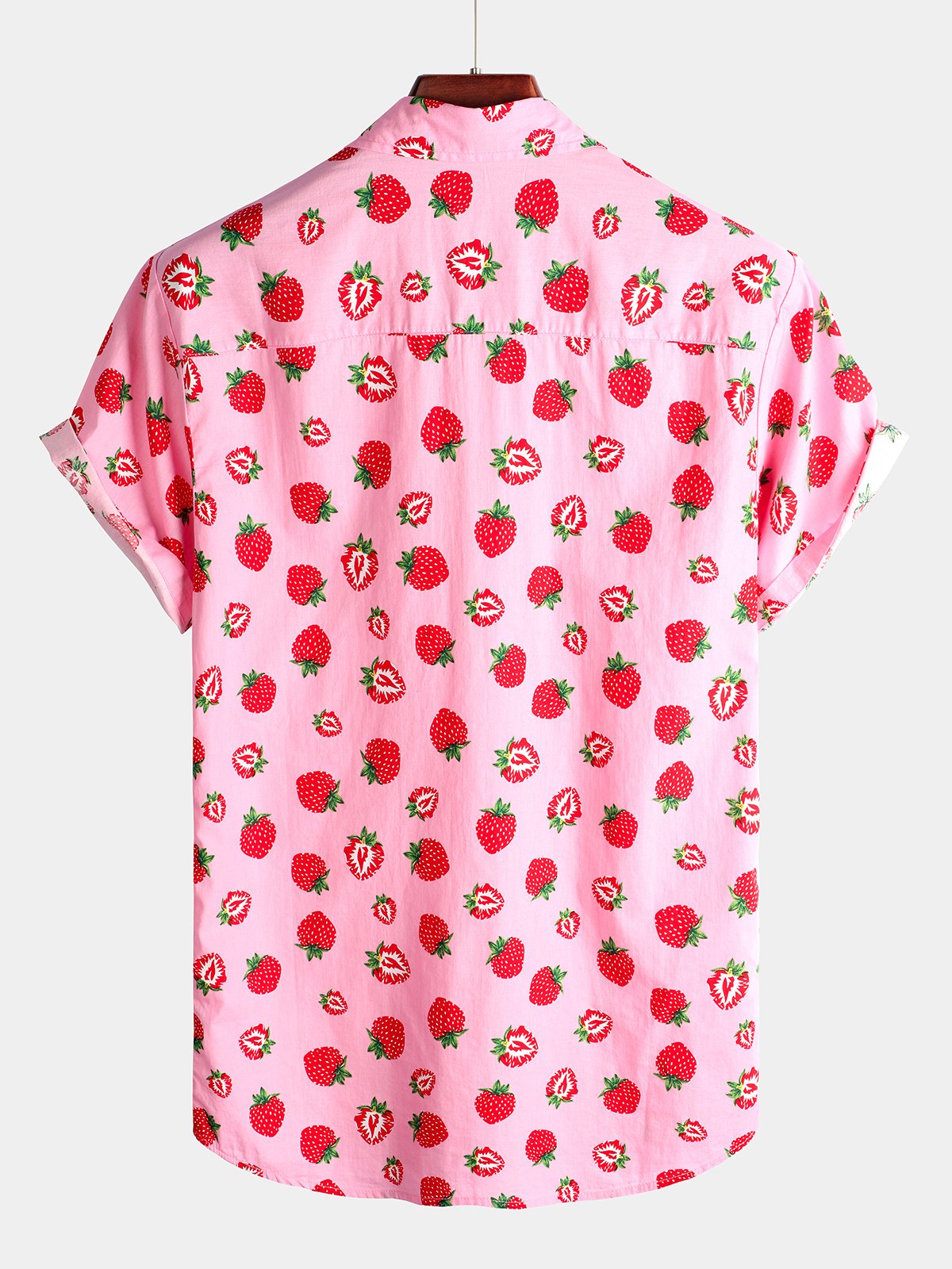 Short-Sleeved Floral Cotton Shirt for Men