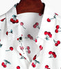 Tropical Hawaiian Beach Shirt in Cherry Floral Print for Men