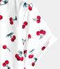 Tropical Hawaiian Beach Shirt in Cherry Floral Print for Men