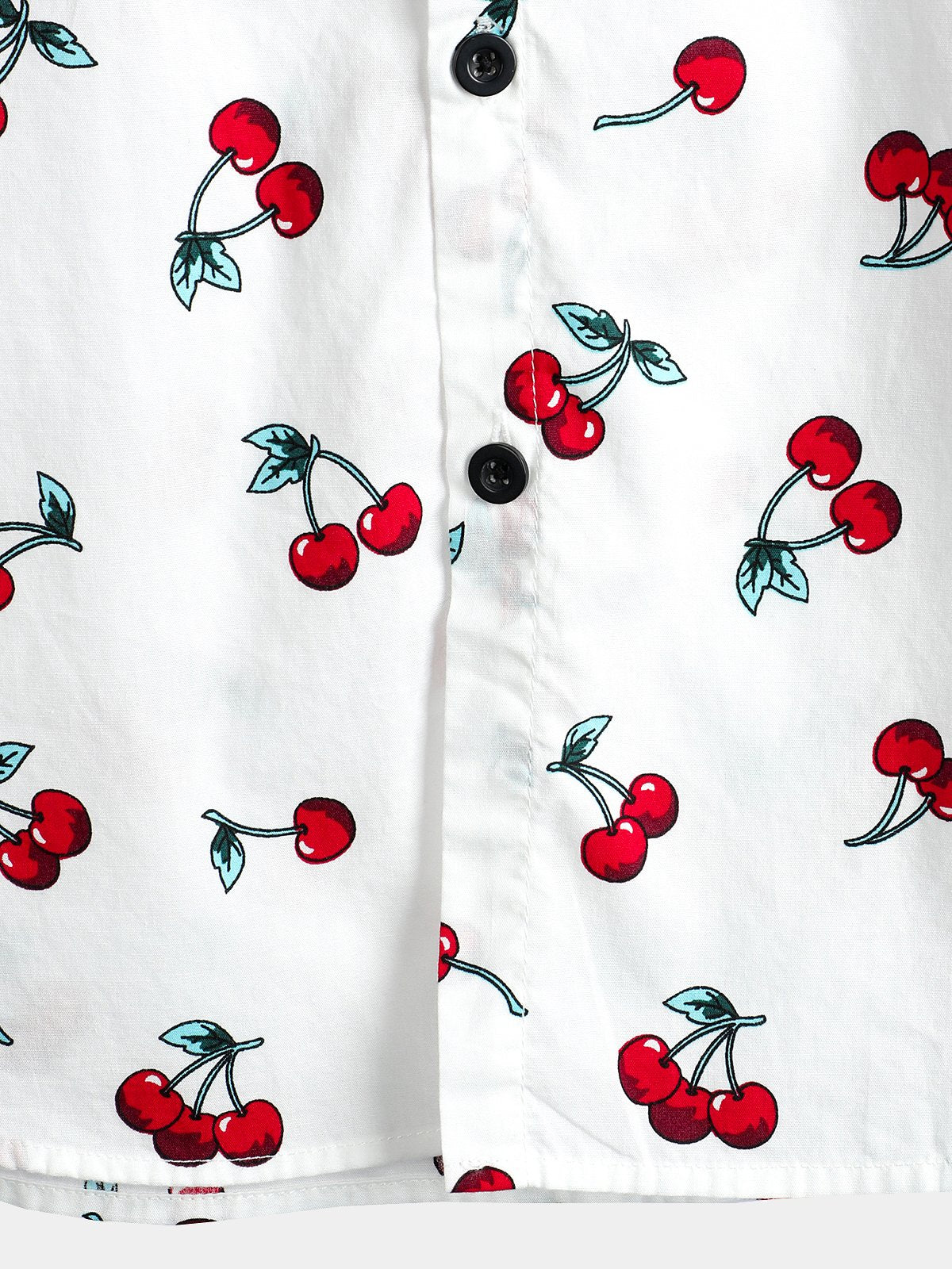 Tropical Hawaiian Beach Shirt in Cherry Floral Print for Men