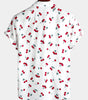 Tropical Hawaiian Beach Shirt in Cherry Floral Print for Men