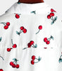 Tropical Hawaiian Beach Shirt in Cherry Floral Print for Men