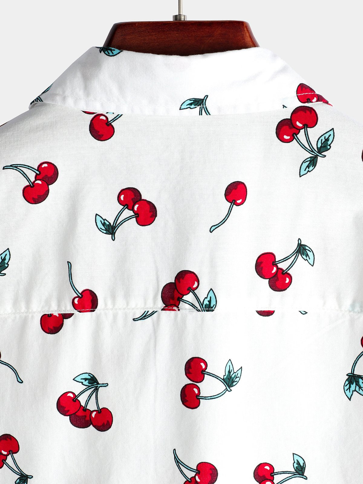 Tropical Hawaiian Beach Shirt in Cherry Floral Print for Men