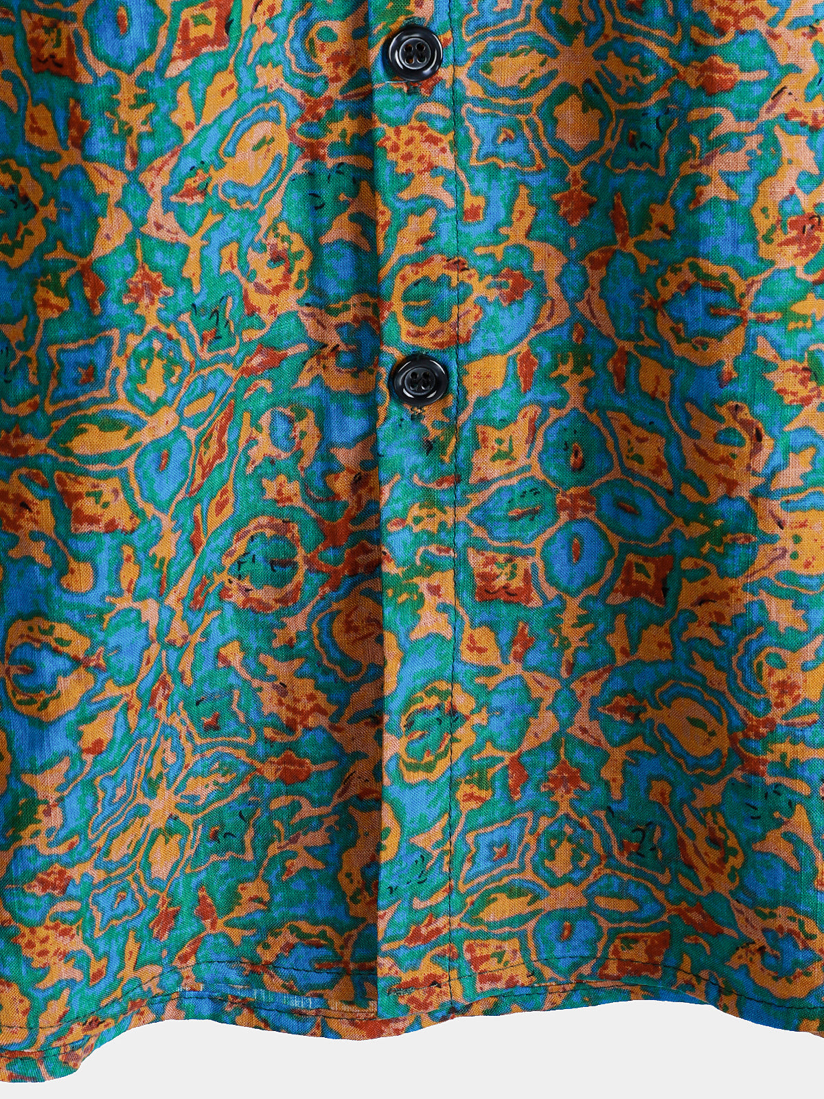 Short-Sleeved Button-Up Shirt for Men, Retro Abstract Style