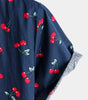 Men's Cherry Floral Print Tropical Cotton Beach Shirt