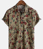 Lightweight Retro Short-Sleeved Floral Print Shirt for Men
