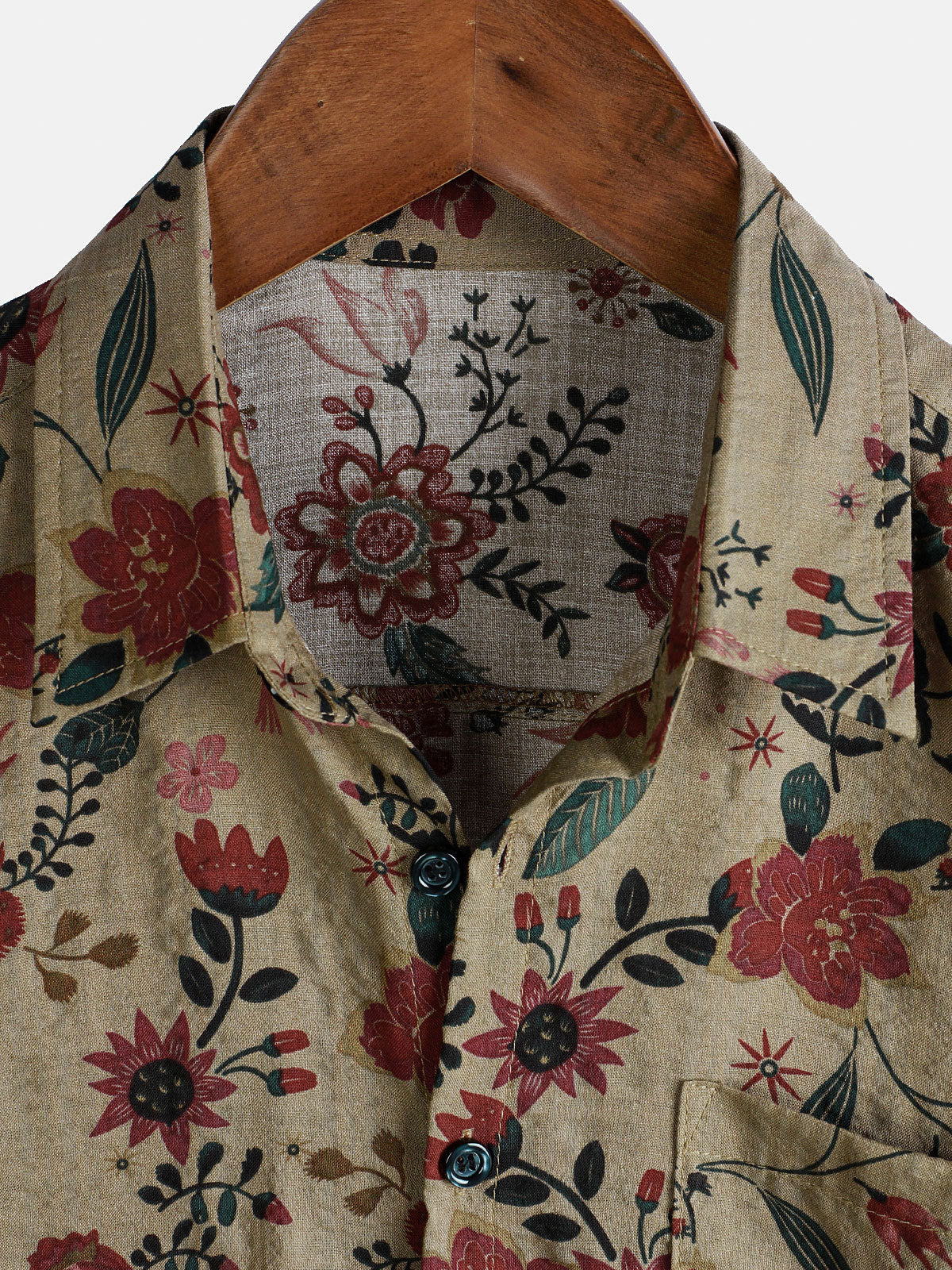 Lightweight Retro Short-Sleeved Floral Print Shirt for Men