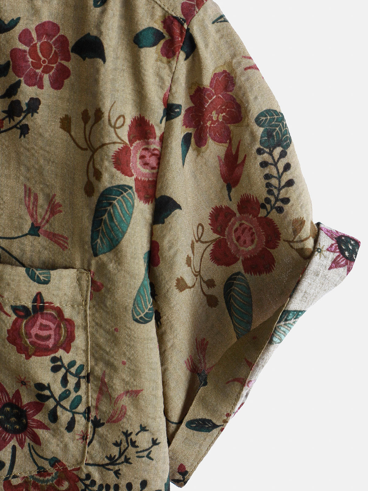 Lightweight Retro Short-Sleeved Floral Print Shirt for Men