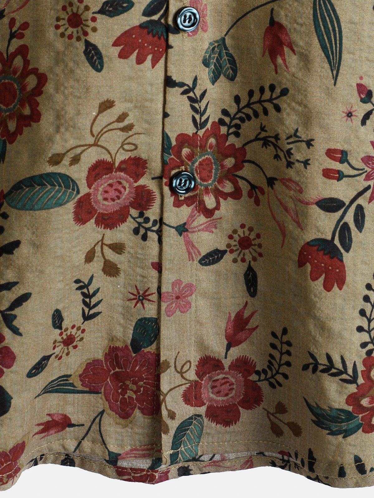 Lightweight Retro Short-Sleeved Floral Print Shirt for Men