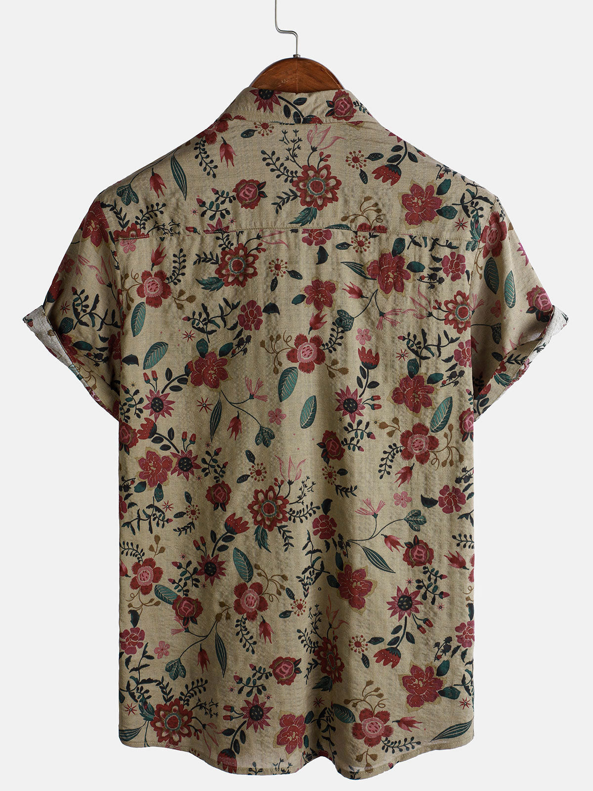 Lightweight Retro Short-Sleeved Floral Print Shirt for Men