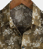Men's Short Sleeve Casual Shirt with Pocket and Retro Print