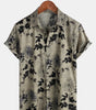 Short-sleeved shirt for men with retro floral print