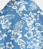 Men's Aloha Resort Short-Sleeve Button-Up Beach Shirt in Cotton with Blue Tropical Plant Leaves