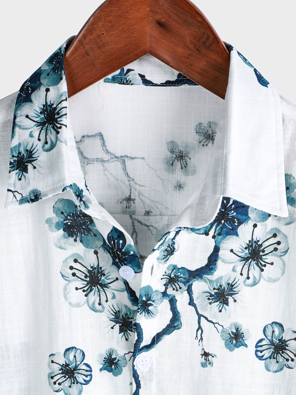 Blossom Summer Short Sleeve Button-Up Shirt for Men