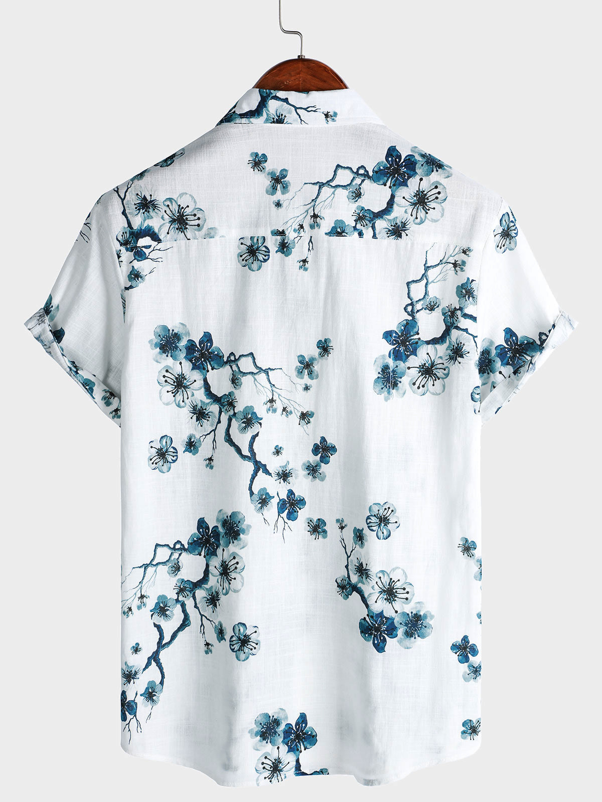 Blossom Summer Short Sleeve Button-Up Shirt for Men