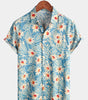 Retro Hawaiian Floral Cotton Shirt for Men