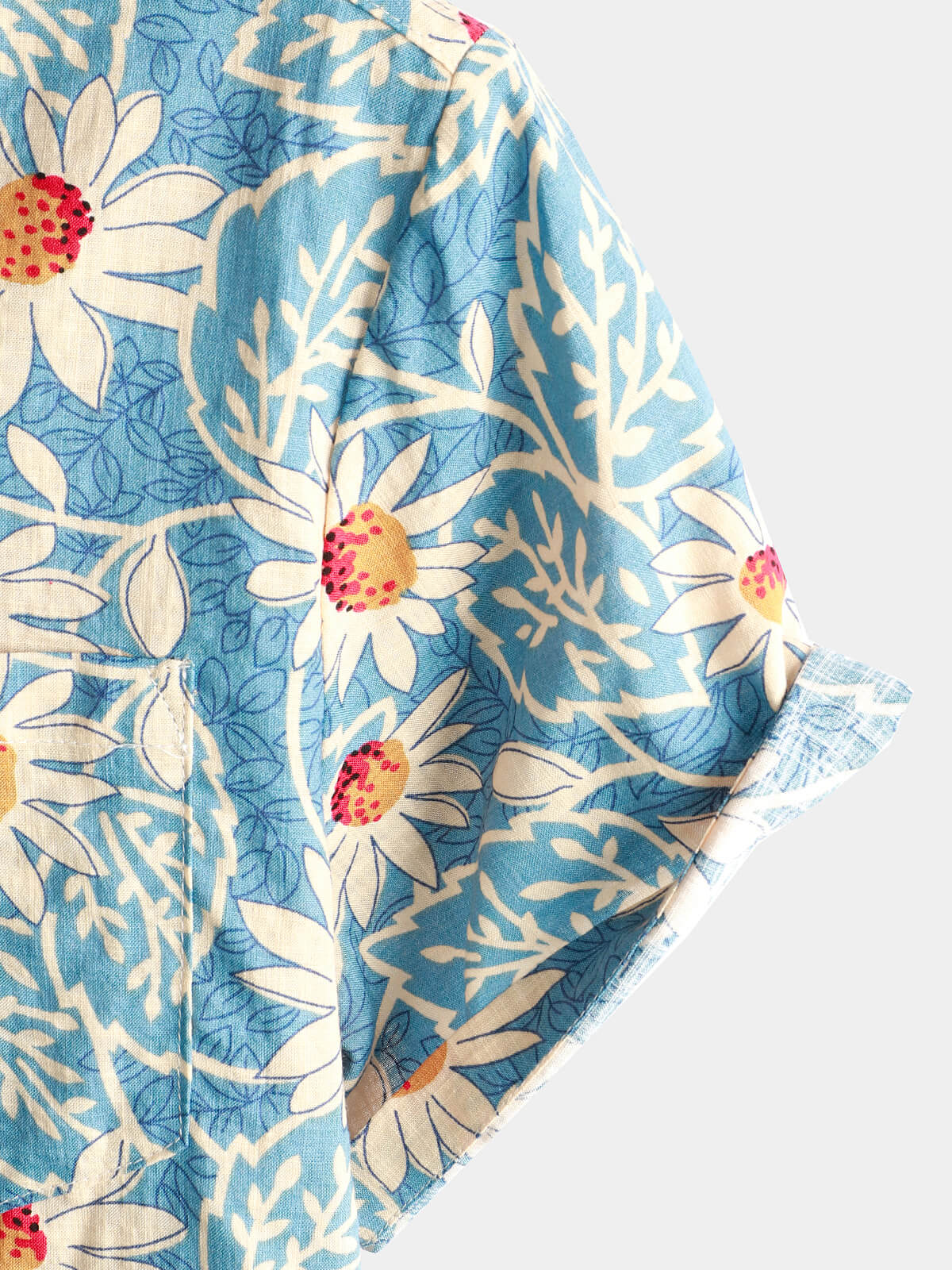 Retro Hawaiian Floral Cotton Shirt for Men