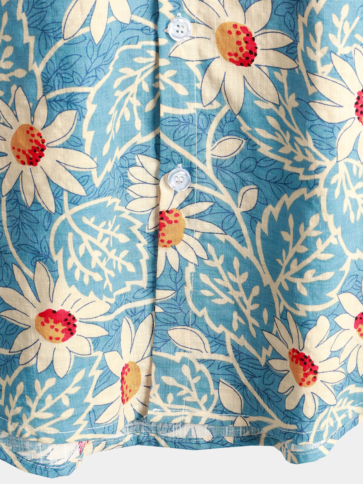 Retro Hawaiian Floral Cotton Shirt for Men