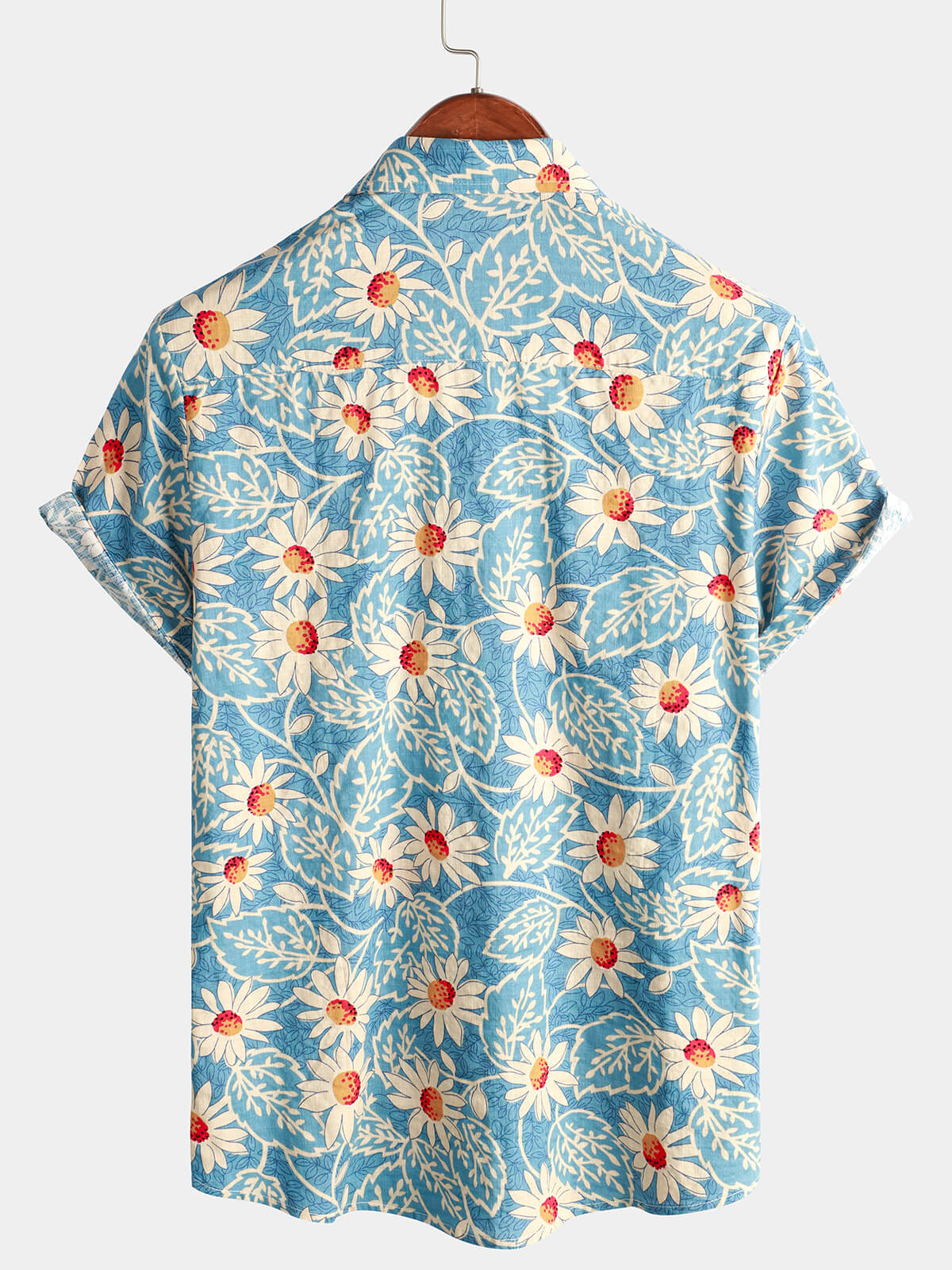 Retro Hawaiian Floral Cotton Shirt for Men