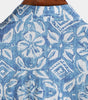Men's Short Sleeve Summer Shirt with Blue Pockets, Floral Print, for the Beach