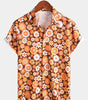 Men's Vintage Floral Button-Up Short Sleeve Beach Disco Summer 70s Retro Hawaiian Shirt
