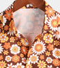 Men's Vintage Floral Button-Up Short Sleeve Beach Disco Summer 70s Retro Hawaiian Shirt